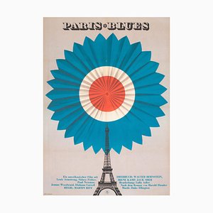 Póster original de la película Paris Blues, Alemania del Este, años 70