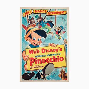 Pinocchio 1 Sheet Film Poster, USA, 1954