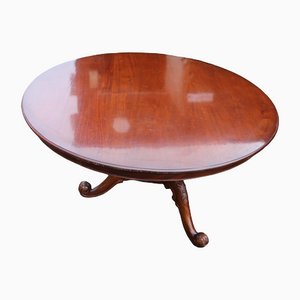Large Mahogany Round Table, 1960s