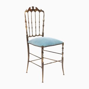 Italian Light Blue Velvet Chair