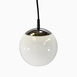 Small White Opal Globe Pendant Light