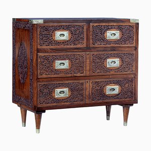 Small Mid 20th Century Carved Chest of Drawers from Fazal Rahim & Bros