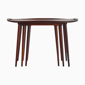 Danish Modern Rosewood Nesting Tables by A. Jacobsen, 1960s, Set of 3