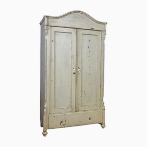 White Brocante Wardrobe with Patina, Early 1900s