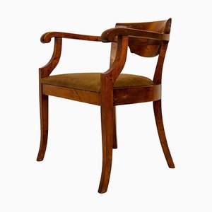 Swedish Brown Desk Chair in Birch & Mahogany, Sweden, 1920s