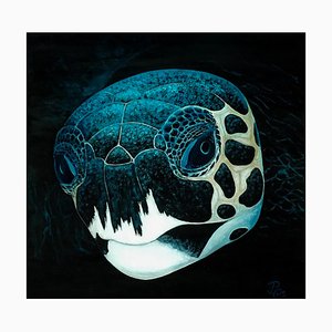 Patrick Chevailler, Testa di tartaruga di Night, 2021, Olio su tela