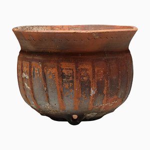 Antique Portuguese Rustic Handcrafted Washbasin Garden Pot, 1940s