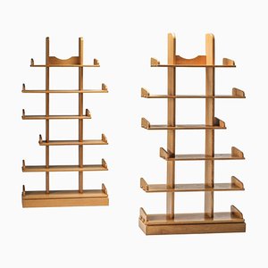 Dutch Oak Étagère Shelf Units, 1970s, Set of 2