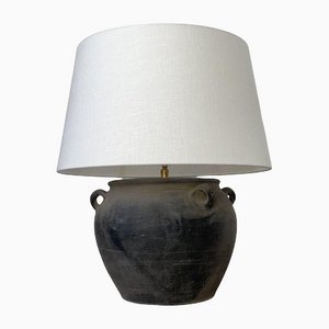 Mid Modern Clay Pot Table Lamp