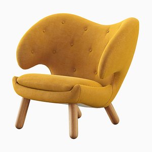 Pelican Stuhl aus Holz und Stoff von Finn Juhl