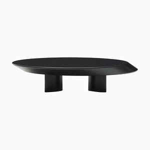 Accordo Low Table in Matt Black Lacquered Wood by Charlotte Perriand for Cassina