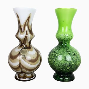 Pop Art Vase from Opaline Florence, Italy, 1970s, Set of 2