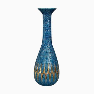 Keramik in Blau & Gold von Aldo Londi für Bitossi, 1960er