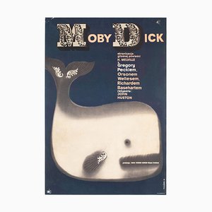Polish Moby Dick Linen Backed Film Poster by Gorka, 1961