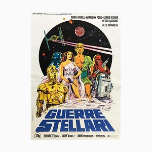 Large Italian Star Wars Original Linen Backed Film Movie Poster, 1977