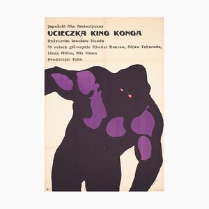 A1 polnisches King Kong Escapes Linen Backed Filmposter von Mosinski, 1968