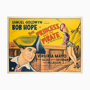 Póster de la película The Princess and the Pirate inglés vintage de Bob Hope, 1944