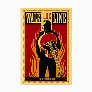 Affiche de Film Walk the Line Advance par Fairey, Etats-Unis, 2005