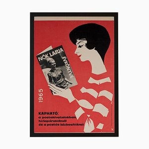 Poster pubblicitario dell'annuario femminile di Balogh, Ungheria, 1964