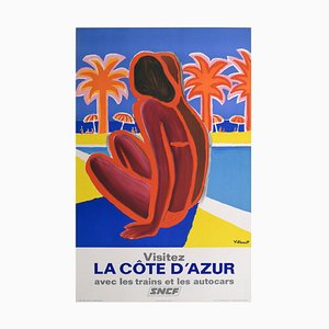 Französisches Cote d'Azur France Travel Poster von Villemot, 1968