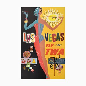 Póster de viaje de Las Vegas, años 60