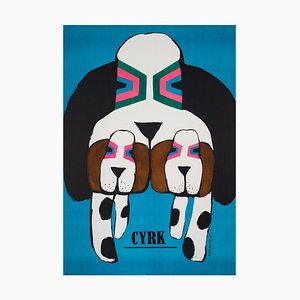 Cyrk Three Basset Hounds Circus Poster, 1968