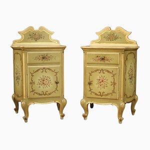 Mid-20th Century Lacquered Bedside Tables, Set of 2