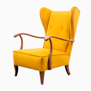 Beech Wing Chair, 1950s