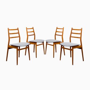 Solid Beech Ladder Chairs, 1960s, Set of 4