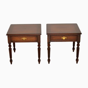 Antique Georgian Style Inlaid Side Tables, Set of 2