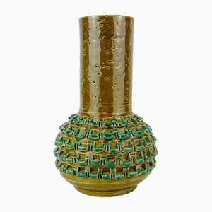 Mid-Century Italian Ocher Green Vase