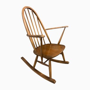 Elm and Beech Quaker 427 Rocking Chair with Cushion by Lucian Ercolani of Ercol