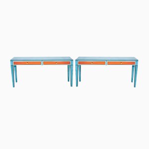 Large Mirrored Console Tables by Olivier De Schrijver, 1990s, Set of 2