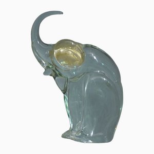 Scultura a forma di elefante in vetro di Murano, anni '80