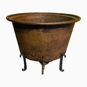 Antike Kupferwanne mit Wasserhahn, frühes 20. Jh