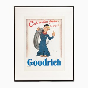 Werbegrafik für Goodrich Tyres, Weekly Illustration, Frankreich, 20. Jh., Druck, Gerahmt