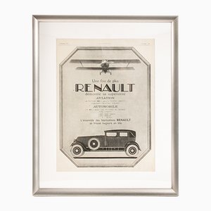 Grafica pubblicitaria per il marchio Renault, illustrazione, anni '20, con cornice