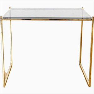 Vintage Brass & Smoked Glass Side Table