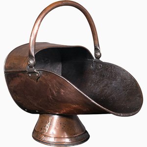 Cubo de casco inglés antiguo de cobre, 1850