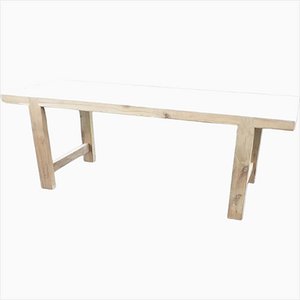 French 2 Plank Bleached Oak Farmhouse Dining Table