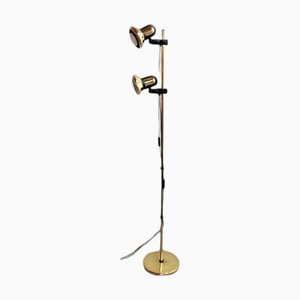 Gilt Chrome Floor Lamp with Two Positional Lights