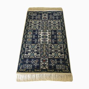 Tunisian Blue Hand-Knotted Wool Oriental Carpet Area Rug from Berber Weavers