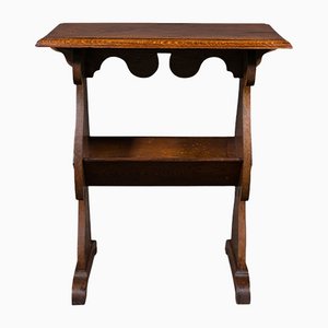 Antique English Oak Readers Stand or Side Table, 1910