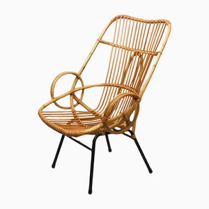 Terrassen- oder Sessel aus Metall & Rattan von Rohé Noordwolde, 1960er
