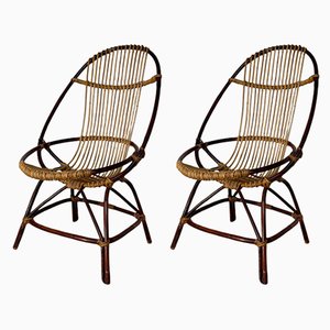 Rattan Chairs, 1960s, Set of 2