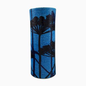 Large Azure Blue Glazed Stoneware Vase
