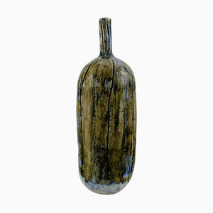 Große Unique Vase aus glasiertem Steingut von Dorte Sandal, Dänemark
