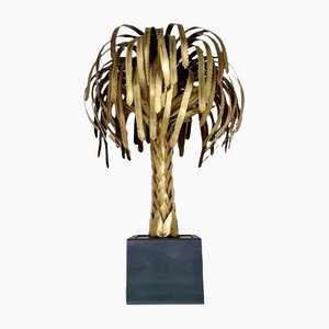 Messing Palmen Lampe aus Messing von Maison Jansen, 1960er