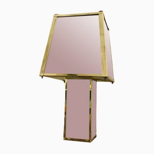 Mirrored Brass Table Lamp, 1970s