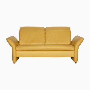 Yellow Leather Two-Seater Sofa from Koinor